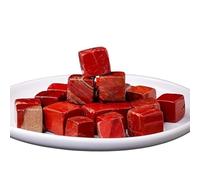 BTMDECOR 6 particelle di ghiaccio in cristallo naturale, cubetti di ghiaccio congelati rapidamente per whisky e vino rosso, set di pietre riutilizzabili (diaspro rosso)