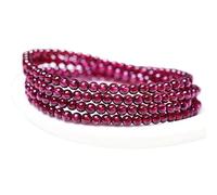 BTMDECOR Bracciale da donna con granato da 7 mm, con cristalli rosso intenso, idea regalo