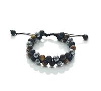 BTMDECOR Braccialetto a tripla protezione, in vera shungite e ematite nera con perline da 8 mm in occhio di tigre, per uomini e donne