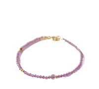 BTMDECOR Braccialetto con ametista naturale da 2 mm, per donne e uomini, design vintage di lusso, per compleanni e feste zodiacali