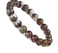 BTMDECOR Braccialetto con fantasma naturale per attirare la ricchezza, perline fantasma rosse e verdi, gioielli per meditazione energetica, 6MM, Agata