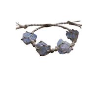 BTMDECOR Braccialetto da donna in corda cerata, con cristalli non trattati, regolabile, intrecciato a mano, Amethyst, Agata