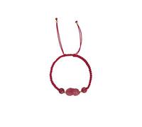 BTMDECOR Braccialetto in corda con cristalli naturali rossi per ciondolo al quarzo fragola, gioiello da donna per guarigione e protezione