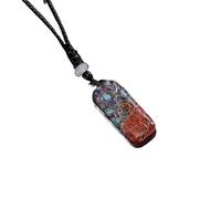 BTMDECOR Collana con ciondolo in resina e cristallo naturale con simbolo dell'energia, gioiello chakra fatto a mano per meditazione e regalo, One Size, Agata