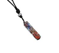 BTMDECOR Collana con ciondolo in resina e cristallo naturale con simbolo dell'energia, gioiello chakra fatto a mano per meditazione e regalo, One Size, Agata