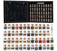 BTMDECOR Set di 30 pietre preziose, mini bottiglie di cristallo con griglia e tabella dei significati, 30set, Agata