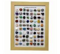 BTMDECOR Set di 80 pietre naturali da collezione, campioni di pietre preziose lucidate con espositore per apprendimento, decorazione e regalo, Primary color, Agata