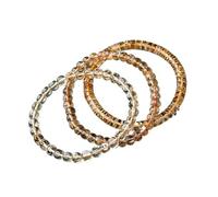 BTMDECOR Set di braccialetti in citrino naturale, taglio dritto, perline di zucchero, gioielli alla moda con perline a sei facce, One Size, Agata