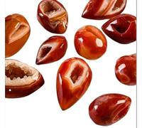 BTMDECOR Uova geode in cristallo di agata naturale, pietre non trattate lucidate, agata nera e rossa, per la decorazione di casa e ufficio, Red, Agata