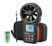 BTMETER BT-100 - Anemometro digitale portatile, misuratore della velocità del vento, misura accuratamente la velocità del vento e la velocità della temperatura per CFM con MAX/MIN/AVG, LCD