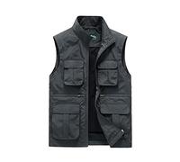 Btmpmcs Gilet da Pesca da Uomo All'aperto Giacca Multi-Tasca Senza Maniche Leggero Traspirante Panciotto Asciugatura Rapida Casual Campeggio Fotografia Caccia Giubbotto da Lavoro