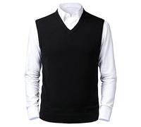 Btmpmcs Gilet Maglione Senza Maniche da Uomo Pullover in Maglia di Lana con Scollo a V Classico Panciotto Cardigan Canotte Smanicato Pullunder per Autunno Inverno