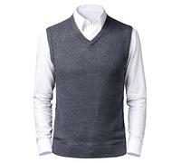 Btmpmcs Gilet Maglione Senza Maniche da Uomo Pullover in Maglia di Lana con Scollo a V Classico Panciotto Cardigan Canotte Smanicato Pullunder per Autunno Inverno