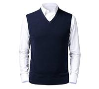 Btmpmcs Gilet Maglione Senza Maniche da Uomo Pullover in Maglia di Lana con Scollo a V Classico Panciotto Cardigan Canotte Smanicato Pullunder per Autunno Inverno