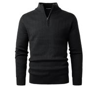 Btmpmcs Maglione da Uomo con Zip 1/4 Invernali Collo Alto Maglioni Lavorato a Maniche Lunghe Giacca in Maglia Fine Casual Caldo Basic Pullover Tinta Unita Cappotti Felpa da Lavoro Dolcevita Classico