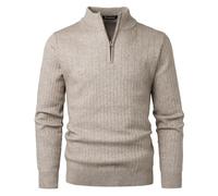 Btmpmcs Maglione da Uomo con Zip 1/4 Invernali Collo Alto Maglioni Lavorato a Maniche Lunghe Giacca in Maglia Fine Casual Caldo Basic Pullover Tinta Unita Cappotti Felpa da Lavoro Dolcevita Classico