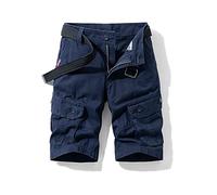 Btmpmcs Pantaloncini Cargo Classico da Uomo Vintage Shorts Elastici Pantaloni Corti da Lavoro Bermuda Casual Sportivi Pantalone Estivi Multi Tasche Pantaloncino in Cotone Senza Cintura