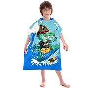 BTNEEU Asciugamano Poncho da Bambino Poncho Mare Bambino per 6-12 Anni | Telo Mare Bambino con Cappuccio Super Assorbente Asciugatura Rapida Asciugamano da Bagno Accappatoio a Poncho