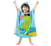 BTNEEU Asciugamano Poncho Mare Bambino Telo Mare con Cappuccio Super Assorbente Asciugatura Rapida Accappatoio a Poncho per Bambini 2-6 anni