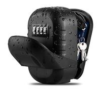 BTNEEU Cassetta Sicurezza Chiavi, Grande Cassaforte Chiave Combinazione, Cassaforte per Chiavi da Esterno con 4 Cifre, Chiave Cassetta Sicurezza per Esterno Casa Garage Ufficio Palestra (Nero 1)