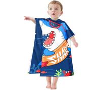 BTNEEU Poncho Asciugamano da Bambino con Cappuccio - Telo Mare Super Assorbente e Asciugatura Rapida - Accappatoio per Bambini 2-6 Anni