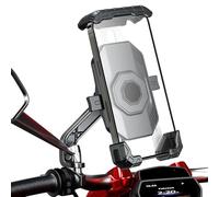 BTNEEU Porta Cellulare Moto 1S Blocco Rapido Supporto Telefono Moto Specchietto 360° Rotabile Antivibrazione Porta Cellulare Scooter Quad Lock Porta Navigatore Moto per 5.5"-7.0" Smartphones