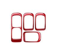 Btnuahq Interior Moulding Trim per Cayenne 2003-2006 2007 2008 2009 2010 Finestra Pulsante Sollevamento Telaio Pannello Reale Morbido Adesivo Fibra Carbonio Car Panel Cover(Red)