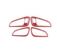 Btnuahq Interior Moulding Trim per Ford per Focus SE RS ST per Ecoboost 2015 2016 2017 2018 Maniglia Interna Porta Pannello Rivestimento Adesivo Morbida Reale Car Panel Cover(Red Carbon)