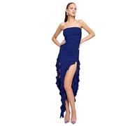 Btofellin Abiti Sexy da Donna Abiti Eleganti Senza Maniche Bandeau Lunghi Senza Spalline Bodycon Maxi Abito Slim Fit Increspato Increspato Backless Club Party Maxi Abito