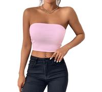 Btofellin Crop Top Donna Tubo Aderente Corpetto Stretchy Stretchy Traspirante Crop Top Tube Top Sexy di Base Elastica Non Imbottita per Ballare Festival