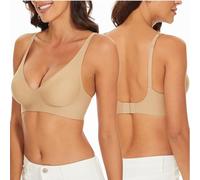 Btofellin Donna Reggiseno Senza Ferretto Rimovibile di Cuciture con Scollo a V Bralette Invisibile Morbido Bustino Ultra Confortevole Supporto Completo e Cinghie Regolabili Corsetto