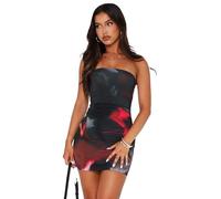 Btofellin Mini Abito Donna Sexy Stretch Colorato Abiti Vestito Intero Sexy Corto a Tubo Forte per Spiaggia Vacanza Discoteca Cocktail Party Taglia S-L