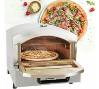 BTOIASYHF Fornello per Pizza da Banco Commerciale, Monostrato, 30cm, Acciaio Inox, con Rilevatore di Temperatura E Mirino, 220V