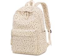 BTOOP Zaino scolastico per ragazzi, grande, in velluto a coste, leggero, per ragazze e ragazzi, casual, per scuola superiore e universitaria, Beige, 17", causale