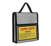 BTOSEP Borsa di sicurezza per batteria Lipo grigia a prova di fuoco a prova di esplosione per stoccaggio di aeromobili Protezione durevole 15.8x4x17cm