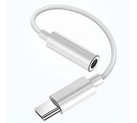 BTOSEP Cavo audio da tipo C a 3,5 mm, adattatore aggiuntivo compatto e leggero, per ascoltare musica e rispondere alle chiamate per gli utenti di smartphone, bianco, 1 unità (bianco)