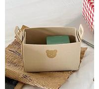 BTOSEP Cesto Portaoggetti in Feltro, Design Pieghevole 36x25 Cm (Beige) | Doppi manici, elevata capacità per il bucato, organizzazione di vestiti, giocattoli e snack