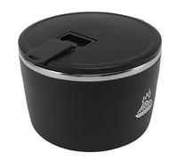 BTOSEP Ciotola per noodle in acciaio inox, grande capacità, con coperchio, multiuso, supporto per cellulare, per ufficio, dormitorio, 1300 ml (nero)