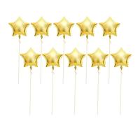 BTOSEP Five Star - Set di 10 palloncini in lamina di alluminio argentato, per decorazioni per feste, compleanni e matrimoni (oro)