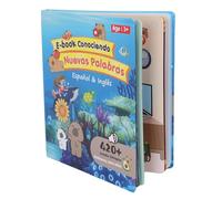 BTOSEP Libro audio bilingue spagnolo-inglese, giocattolo educativo per età prescolare, design portatile, in plastica, 29 x 25 cm