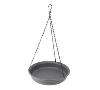 BTOSEP Mangiatoia per uccelli da appendere con catena in metallo resistente con vassoio rotondo per uccelli che fanno il bagno per l'alimentazione per giardino all'aperto