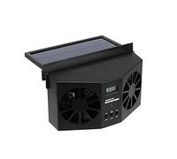 BTOSEP Mini ventilatore solare portatile per auto nero per ventilazione e raffreddamento del veicolo con batteria ricaricabile e visualizzazione della temperatura
