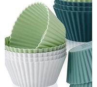BTOSEP Morandi - Set di tazze per muffin e cupcake, in silicone, morbide e resistenti, 4 pezzi (12 pezzi)