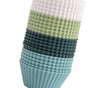BTOSEP Morandi - Set di tazze per muffin e cupcake, in silicone, morbide e resistenti, 4 pezzi (24 pezzi)