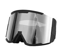 BTOSEP Occhiali da sci professionali a doppio strato anti appannamento Wide View per sport sulla neve, materiale 269,3 g (montatura nera, lenti argentate)