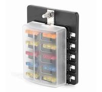 BTOSEP Portafusibili con Indicatore LED per Sistemi a 10 Circuiti | Costruzione PBT, design robusto, compatibile con 10-33 Volt CC