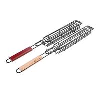 BTOSEP Set di 2 cestini antiaderenti per barbecue, resistenti strumenti per barbecue per grigliare facilmente durante picnic e feste, 49 x 3,6 x 4,8 cm, design in acciaio inox