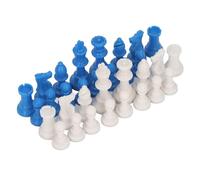 BTOSEP Set di 32 pezzi di scacchi blu e bianchi, in plastica resistente, per tutte le età, portatile, divertimento