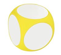 BTOSEP Set di dadi vuoti, facili da pulire, con colori vivaci, per lezioni di matematica e ortografia, 10 cm, ideali per l'uso in a casa (giallo)