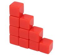 BTOSEP Set di dadi vuoti scrivibili da 16 mm per insegnamento di matematica, educazione e giochi, dadi in plastica portatili per accessori scolastici (rosso)